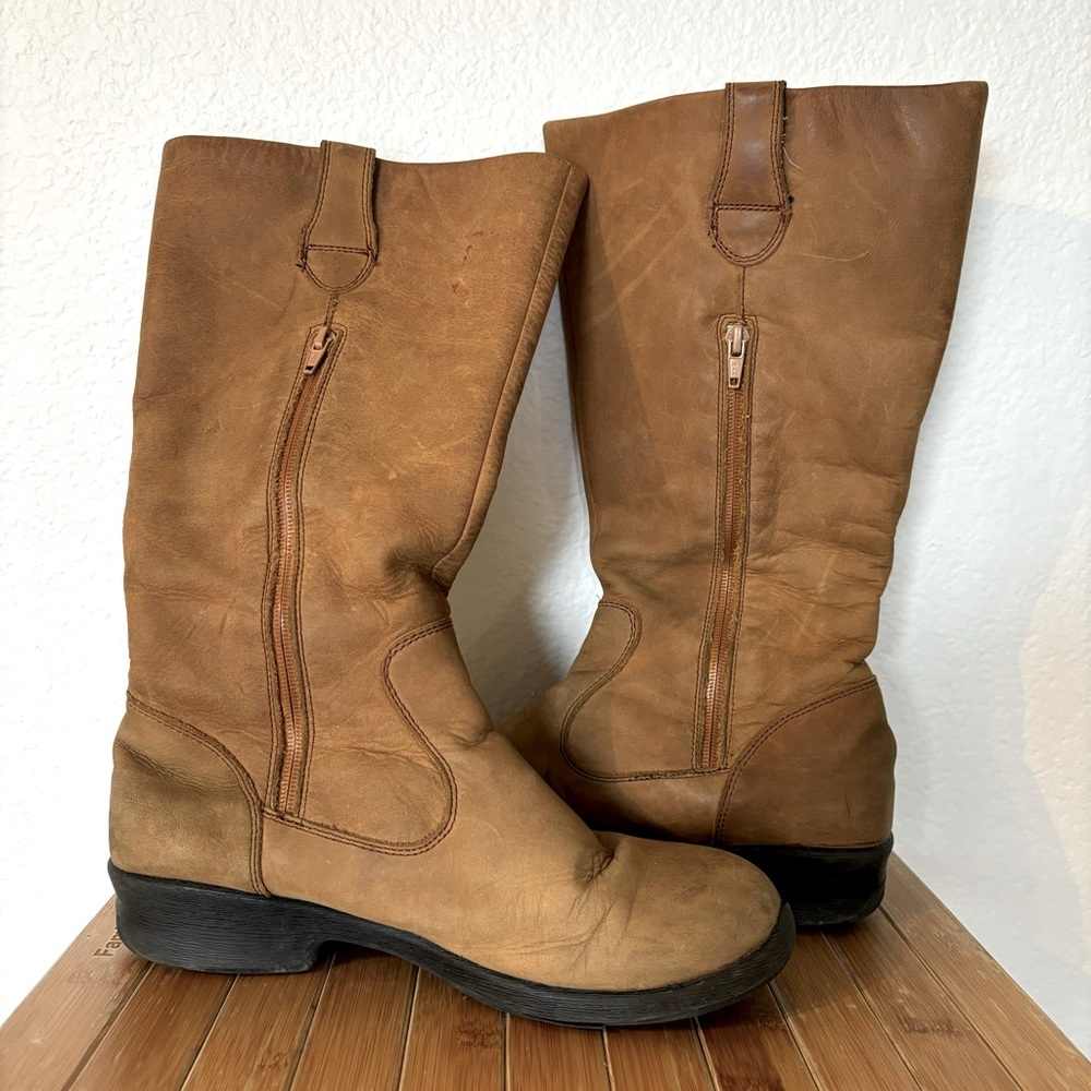 10.5 Keen Tall Leather Tyretread Waterproof Fashion Rain Boots Ridding Hiking
